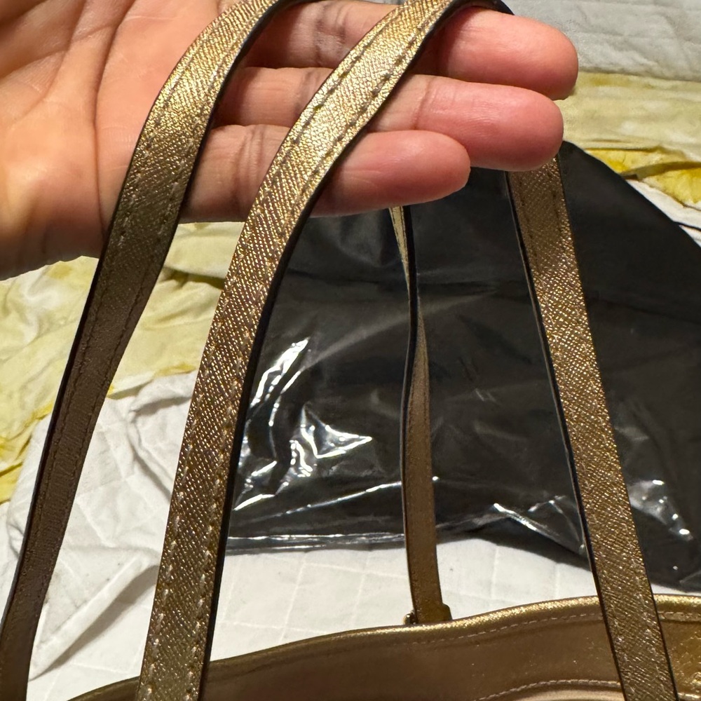 Michael Kors gold handbag with wallet NWOT no callouts